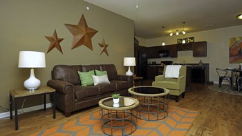 Living Room With Wood-Style Flooring